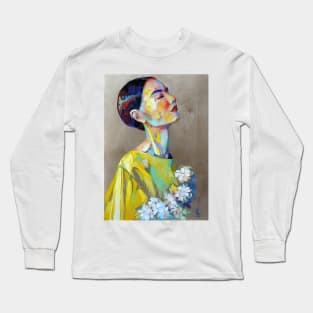 Girl with a flowers. Long Sleeve T-Shirt